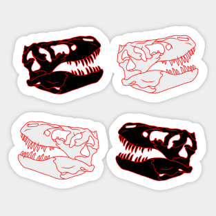 T. rex Skull Black and White Pack Sticker